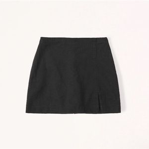 Abercrombie Linen-Blend Slit Mini Skort